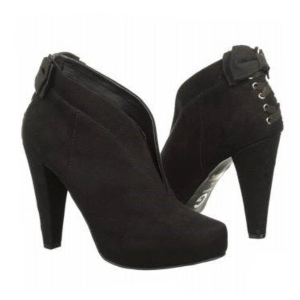 G by Guess - Tarrah Black Suede Ankle Booties, 10 (EUC)